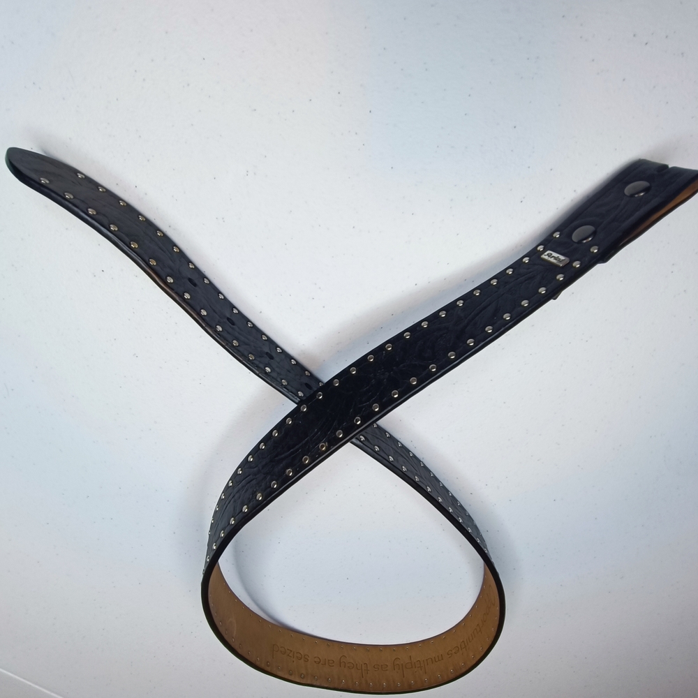 Ariat Black Studded Leather Embossed Belt Strap (No Buckle)